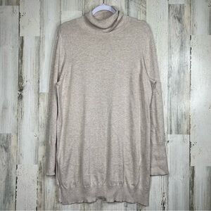 Peruvian Connection Womens Dress XL Pima Cotton Neutral Beige Turtleneck Sweater